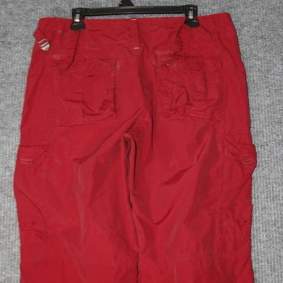 Gap Cargo Pants Mens M Red Utility Gorpcore Techwear Wide Leg Zipper Hem - Picture 6 of 9